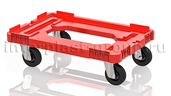 Тележка пластиковая с отверстием без тормозов усиленная красная в Пушкино Тележка пластиковая с отверстием без тормозов усиленная красная в Пушкино