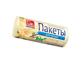 Мешки для мусора 30 л, ароматизированные, Ваниль, бежевые, в рулоне 20 шт., ПНД, 9 мкм, 560х530 мм, GRIFON Aroma, 101-020 V в Пушкино