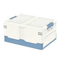 Ящик пластиковый складной белый, дно синее, 480х360х240 мм в Пушкино Ящик пластиковый складной белый, дно синее, 480х360х240 мм в Пушкино