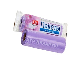 Мешки для мусора 35 л, ароматизированные, сиреневые, в рулоне 20 шт., ПНД, 12 мкм, 560х530 мм, GRIFON Полевые Цветы, 100-034 в Пушкино