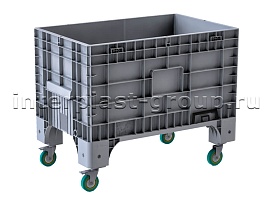 Контейнер iBox сплошной на колесах серый в Пушкино