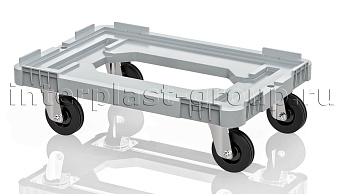 Тележка пластиковая с отверстием без тормозов усиленная серая в Пушкино Тележка пластиковая с отверстием без тормозов усиленная серая в Пушкино
