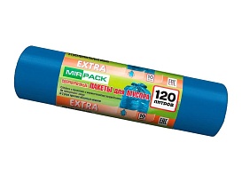 Мешки для мусора 120 л, синие, в рулоне 10 шт., ПНД, 14 мкм, 1100х700 мм, EXTRA, ex1201802 в Пушкино Мешки для мусора 120 л, синие, в рулоне 10 шт., ПНД, 14 мкм, 1100х700 мм, EXTRA, ex1201802 в Пушкино