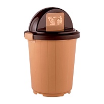Мусорный бак с крышкой - клавишей 105 л бежевый 105 бежевый в Пушкино