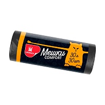 Мешки для мусора 30 л, черные, в рулоне 30 шт., ПНД, 7 мкм, 560х480 мм, Comfort, М0291 (МН 30-30ч) в Пушкино Мешки для мусора 30 л, черные, в рулоне 30 шт., ПНД, 7 мкм, 560х480 мм, Comfort, М0291 (МН 30-30ч) в Пушкино