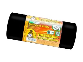 Мешки для мусора 300 л, черные, в рулоне 10 шт., ПВД 70 мкм, 1400х1000 мм, PREMIUM+, 30010160 в Пушкино Мешки для мусора 300 л, черные, в рулоне 10 шт., ПВД 70 мкм, 1400х1000 мм, PREMIUM+, 30010160 в Пушкино