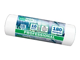 Мешки для мусора 180 л, прозрачные, в рулоне 10 шт., ПВД, 30 мкм, 1100х930 мм, PROFESSIONAL, 180104408 в Пушкино