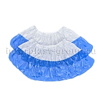 Бахилы бело-синие 1000 шт (500 пар), 48 мкм, двойная подошва, с одной резинкой, Эконом+ в Пушкино Бахилы бело-синие 1000 шт (500 пар), 48 мкм, двойная подошва, с одной резинкой, Эконом+ в Пушкино