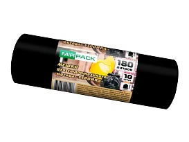 Мешки для мусора 180 л, ароматизированные, черные, в рулоне 10 шт., ПВД, 70 мкм, 1100х930 мм, СТРОЙКА, S18010110 в Пушкино