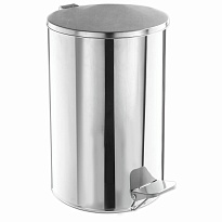 Ведро для мусора с педалью, усиленное, Титан, 20 л, кольцо под мешок, нержавеющая сталь, хром в Пушкино