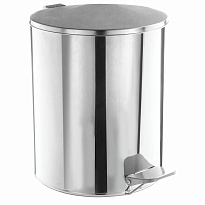 Ведро для мусора с педалью, усиленное, ТИТАН, 7 л, кольцо под мешок, нержавеющая сталь, хром в Пушкино Ведро для мусора с педалью, усиленное, ТИТАН, 7 л, кольцо под мешок, нержавеющая сталь, хром в Пушкино