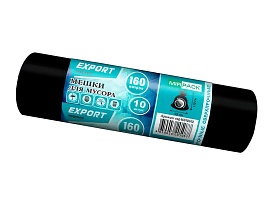 Мешки для мусора 160 л, ароматизированные, черные, в рулоне 10 шт., ПВД, 80 мкм, 1100х930 мм, EXPORT, exp16010142 в Пушкино Мешки для мусора 160 л, ароматизированные, черные, в рулоне 10 шт., ПВД, 80 мкм, 1100х930 мм, EXPORT, exp16010142 в Пушкино