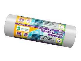 Мешки для мусора 60 л, белые, в рулоне 20 шт., ПНД, 7 мкм, 700х600 мм, MIRPACK Classik, 602052 в Пушкино Мешки для мусора 60 л, белые, в рулоне 20 шт., ПНД, 7 мкм, 700х600 мм, MIRPACK Classik, 602052 в Пушкино