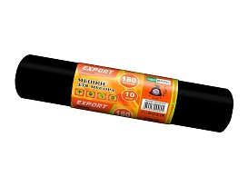 Мешки для мусора 180 л, ароматизированные, черные, в рулоне 10 шт., ПВД, 80 мкм, 1100х930 мм, EXPORT, exp18010142 в Пушкино