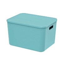 Ящик пластиковый вкладываемый бирюзовый 410х305х245 мм в Пушкино Ящик пластиковый вкладываемый бирюзовый 410х305х245 мм в Пушкино