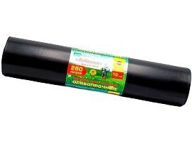 Мешки для мусора 280 л, ароматизированные, черные, в рулоне 10 шт., ПВД 110 мкм, 1400х930 мм, Добрыня, Dob28010black в Пушкино