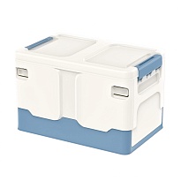 Ящик пластиковый складной белый, дно синее, 370х240х240 мм в Пушкино