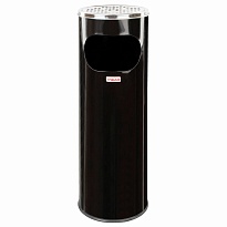 Урна с пепельницей 18 литров, нержавеющая сталь, черная, LAIMA PROFESSIONAL в Пушкино