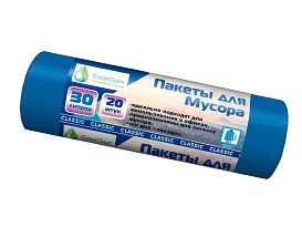 Мешки для мусора 30 л, синие, в рулоне 20 шт., ПНД, 7 мкм, 600х500 мм, MIRPACK Classik, 302041 в Пушкино Мешки для мусора 30 л, синие, в рулоне 20 шт., ПНД, 7 мкм, 600х500 мм, MIRPACK Classik, 302041 в Пушкино