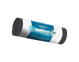 Мешки для мусора 120 л, черные, в рулоне 10 шт., ПНД, 14 мкм, 1100х700 мм, SIBIRSKAYA, 101-008 S в Пушкино