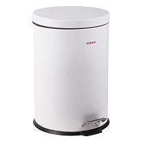 Ведро-контейнер для мусора (урна) с педалью LAIMA Classic, 12 л, белое, глянцевое, металл, со съемным внутренним ведром в Пушкино