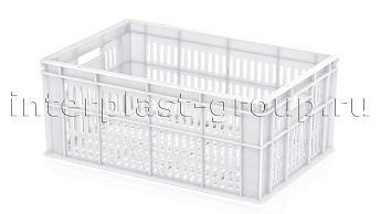 Ящик для молока, мяса, овощей и фруктов большая перфорация дно перфорированное белый в Пушкино