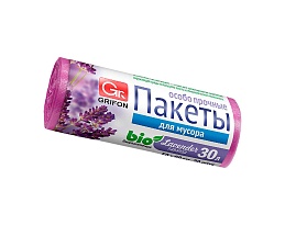 Мешки для мусора 30 л, ароматизированные, Лаванда, сиреневые, в рулоне 20 шт., ПНД, 9 мкм, 560х530 мм, GRIFON Aroma, 101-020 La в Пушкино